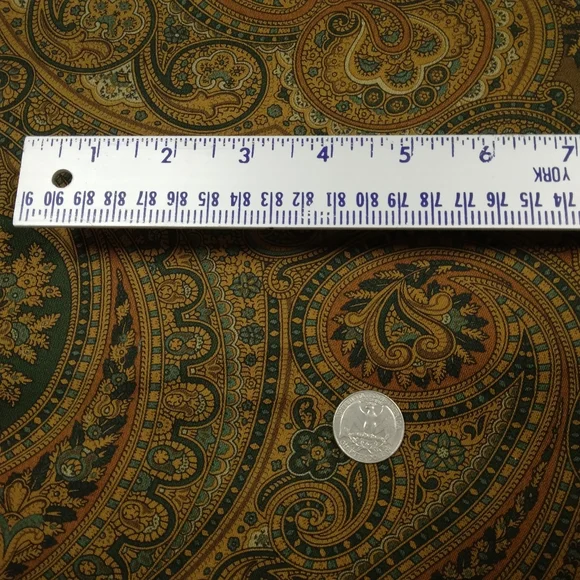 FABRIC Ralph Lauren Georgeous Paisleys In Rich Browns & Tan W/pop Teal, 56in